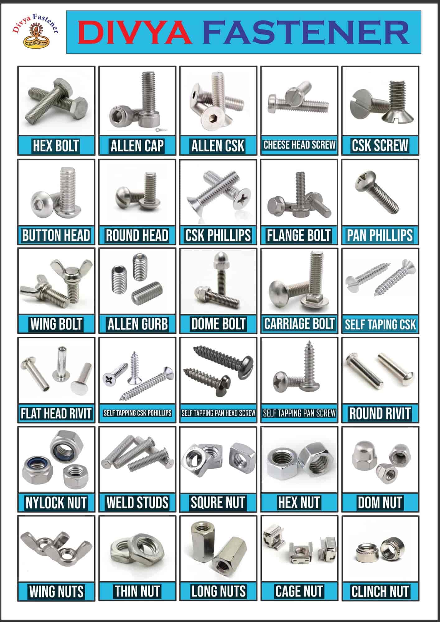 Divya Fastners in Rakhial,Ahmedabad Best Stainless Steel Nut Bolt