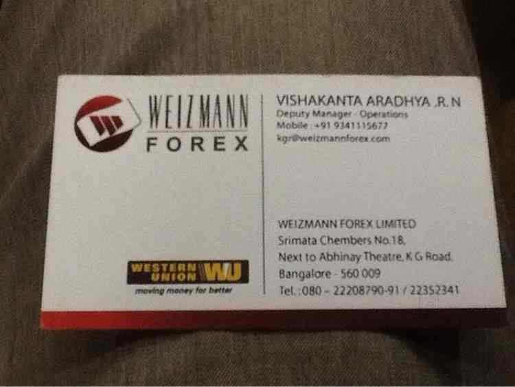 Weizmann Forex Ltd Reviews Kempegowda Road Bangalore 6 Ratings - 