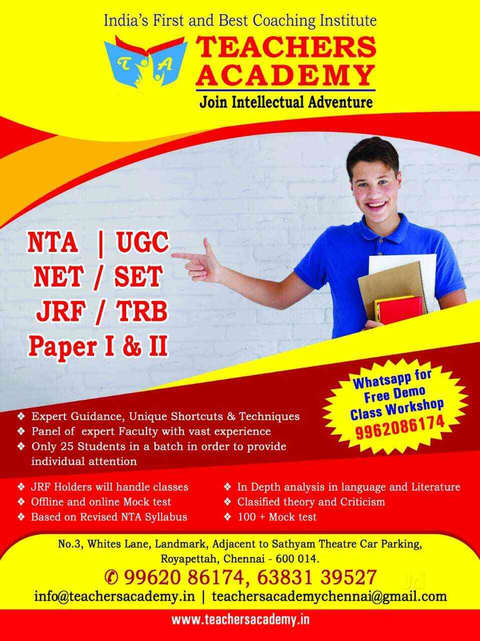 Teachers Academy Royapettah Tutorials For Net In Chennai Justdial