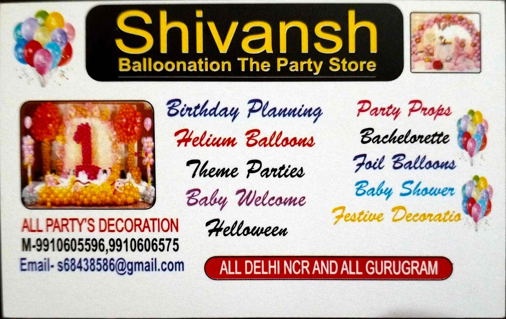 Shivansh Party Store in Gurgaon Sector 44,Delhi Best Party Decorators