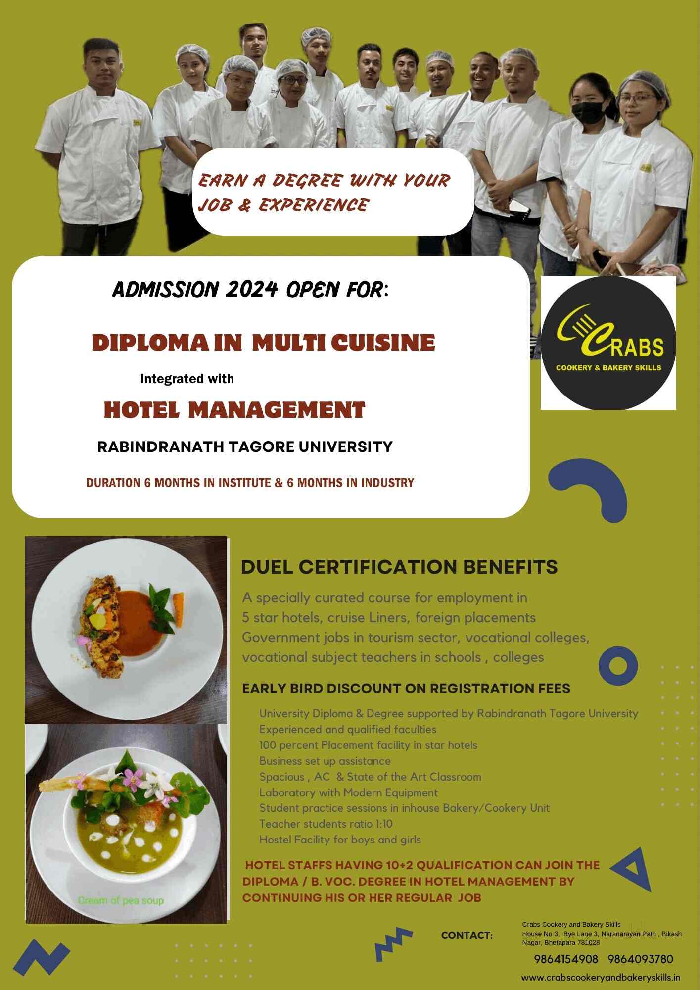 Crabs Cookery And Bakery Skills in Christian Basti,Guwahati Best