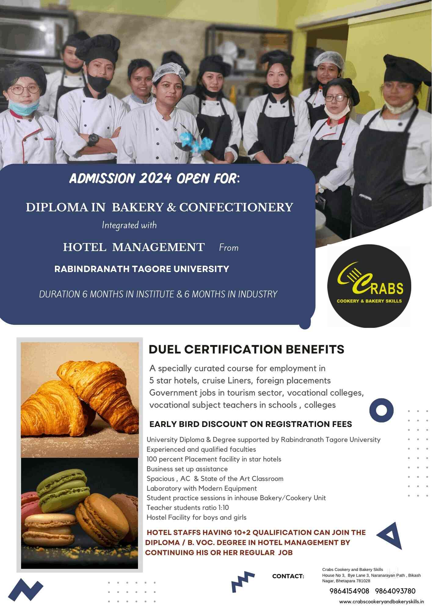 Crabs Cookery And Bakery Skills in Christian Basti,Guwahati Best