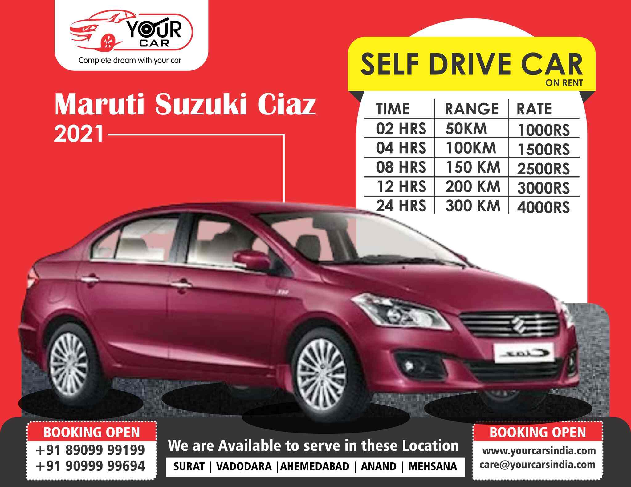 Your Car Private Limited in Karelibaug,Vadodara Best Car Rental in Vadodara Justdial